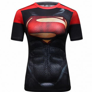 SUPERMAN Compression Shirt for Women (Short Sleeve)