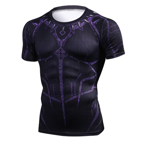 T'CHALLA Short Sleeve Compression Shirt for Men