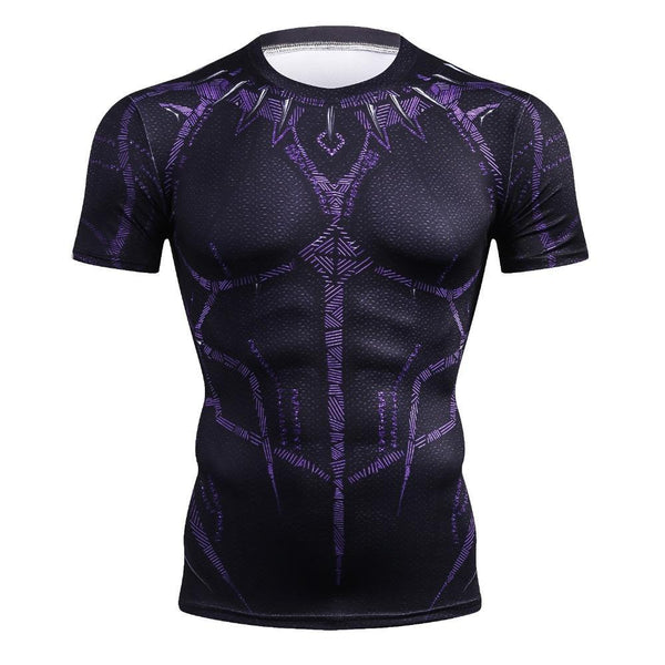 T'CHALLA Short Sleeve Compression Shirt for Men